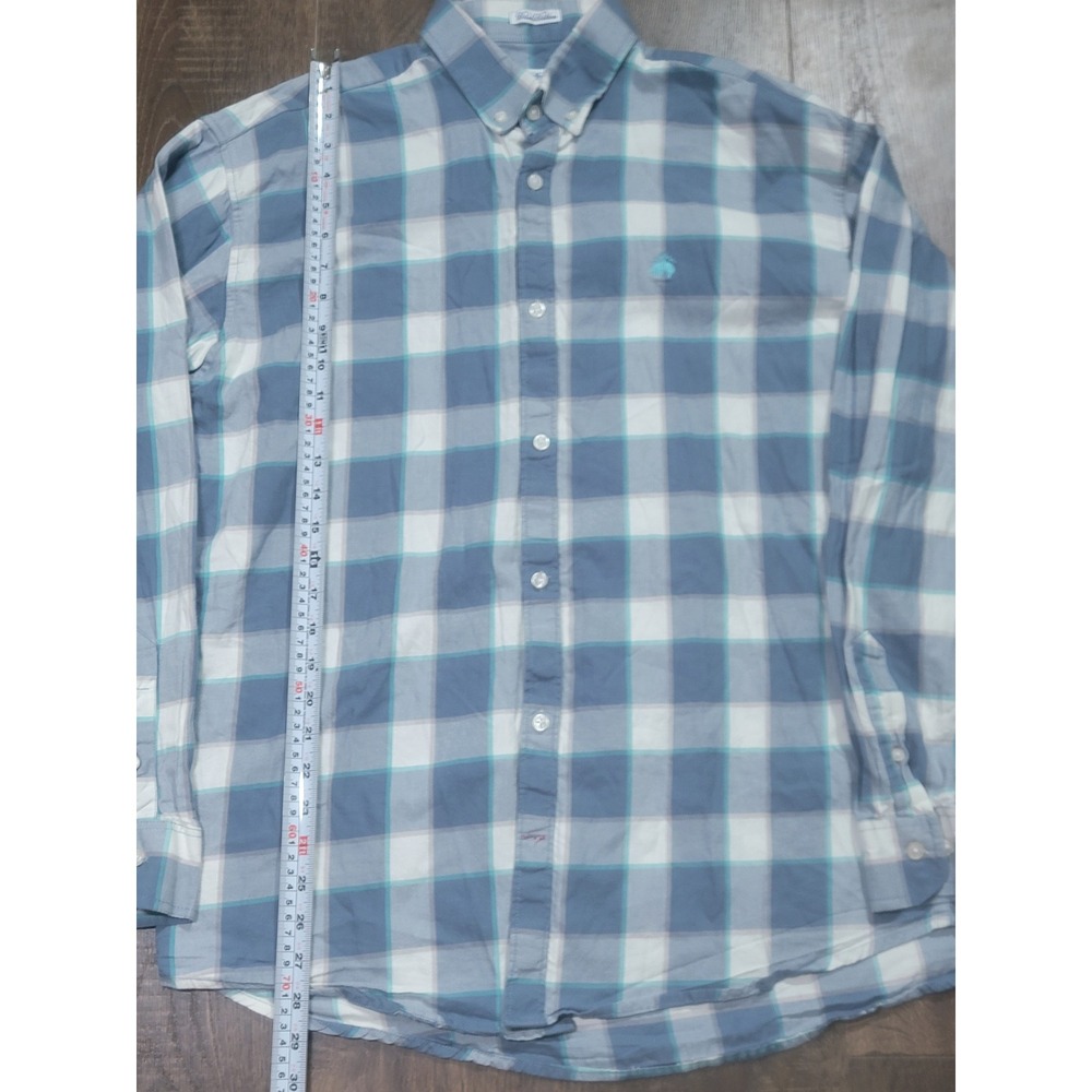 Brooks Brothers 1818 Regent Fit Blue Plaid Non-Iron Stretch Shirt 2XL Mens
